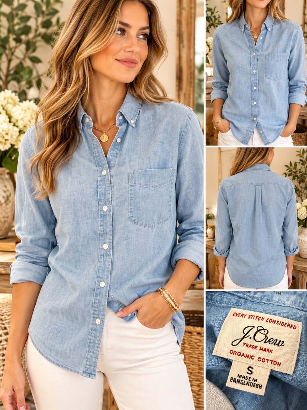 Chambray Shirt In Signature Fit For Women
